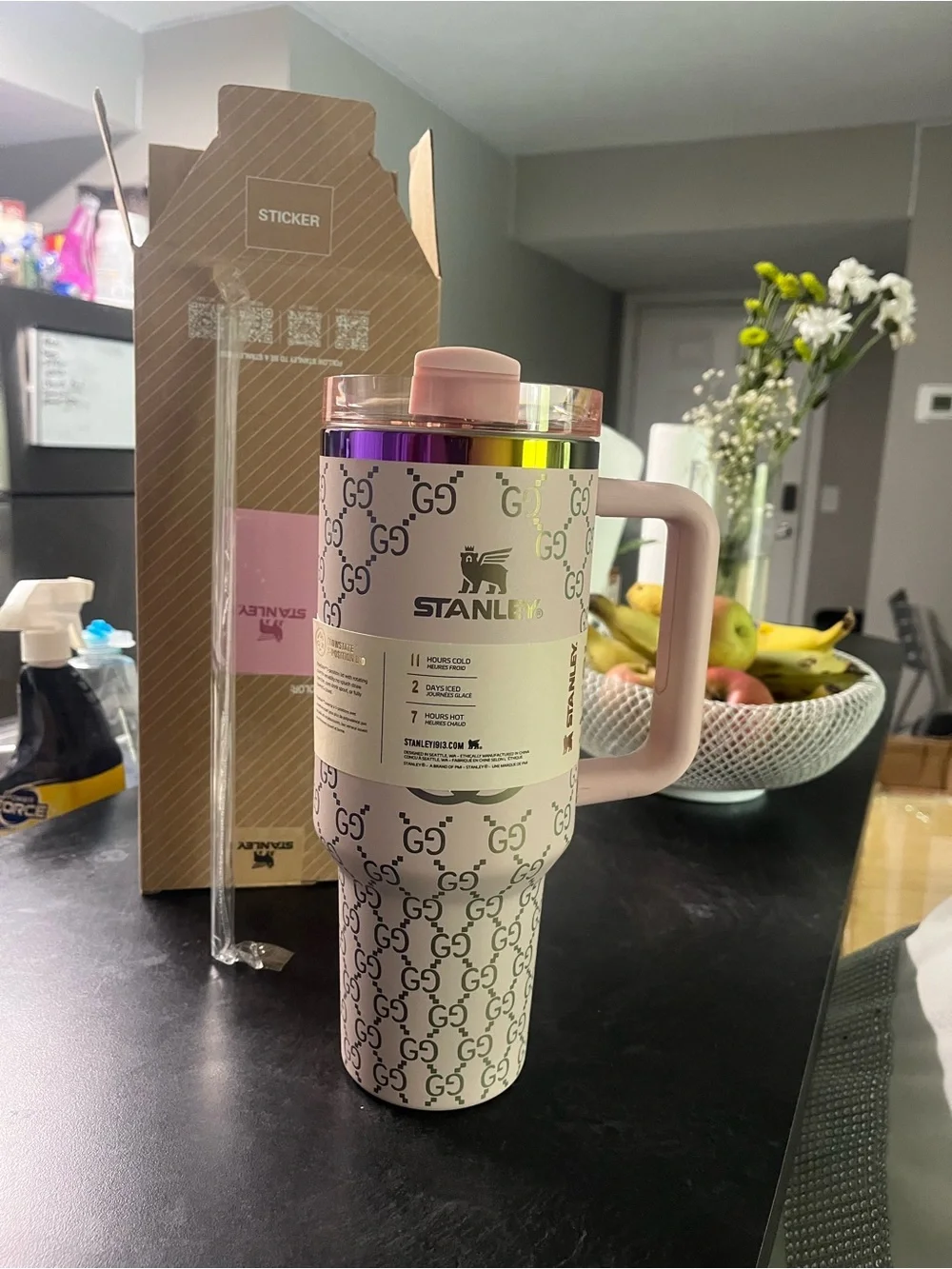 Stanley x GG Pink Quencher H2.0 Tumbler With Handle New